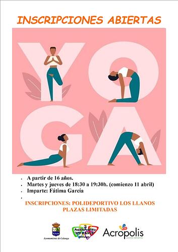 cartel yoga polideportivo 2023