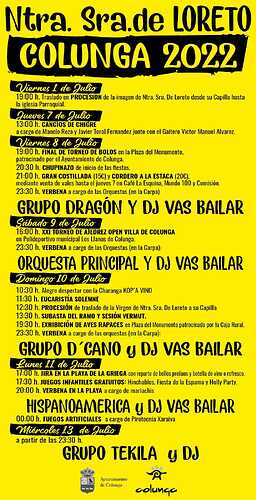 Cartel Fiestas de Loreto Colunga 2022, 100%