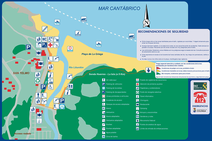 mapa de la playa de La Griega