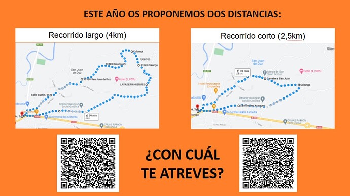 dos recorridos a elegir