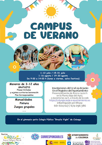 cartel campus de verano Colunga